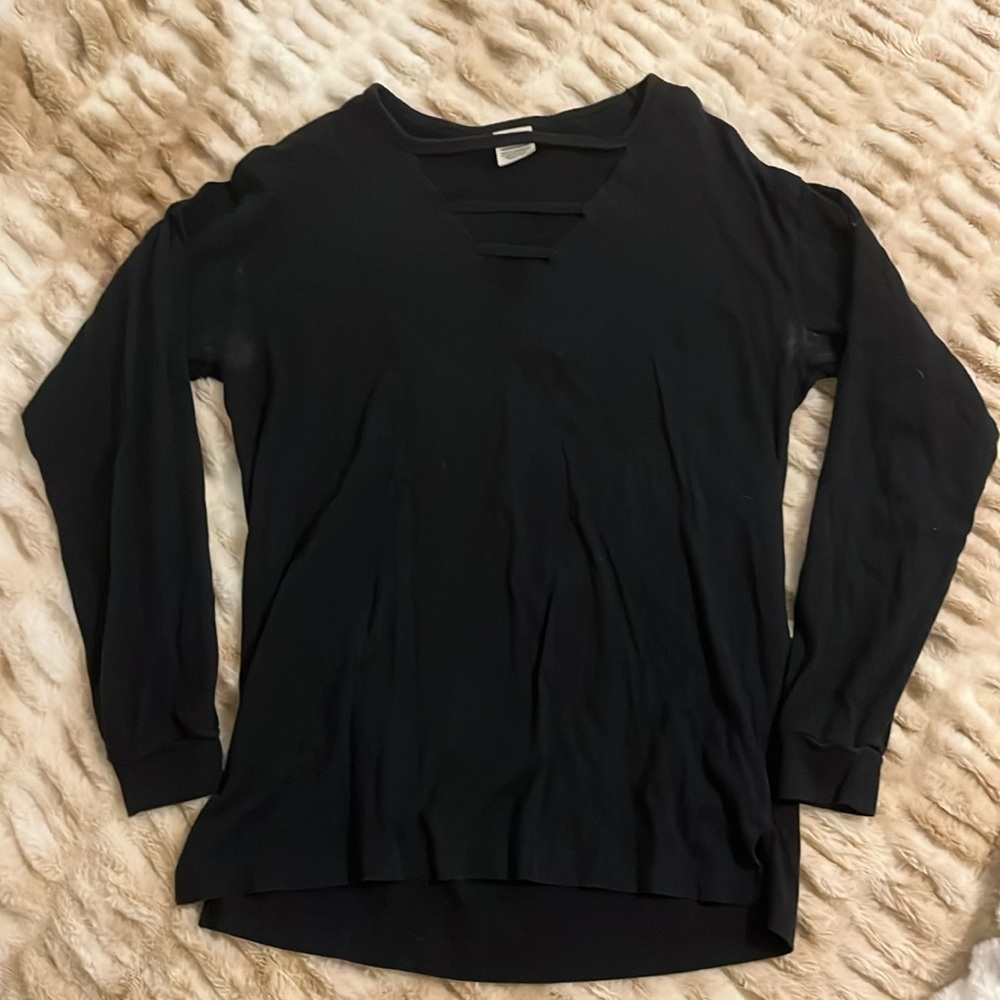 PINK Black long sleeved tee
